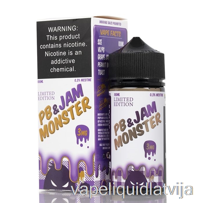 Vīnoga - Pb Un Ievārījuma Briesmonis - 100ml 3mg Vape šķidrums